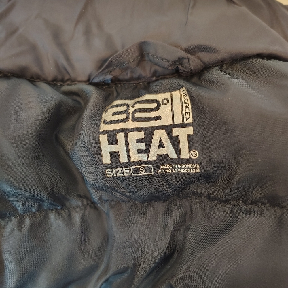 32 Degrees Womens Small Puffer Vest Blue Heat Zipper Closure Lightweight Navy - Picture 4 of 10